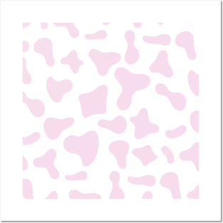 Pink Dairy Cow Print Pattern Posters and Art